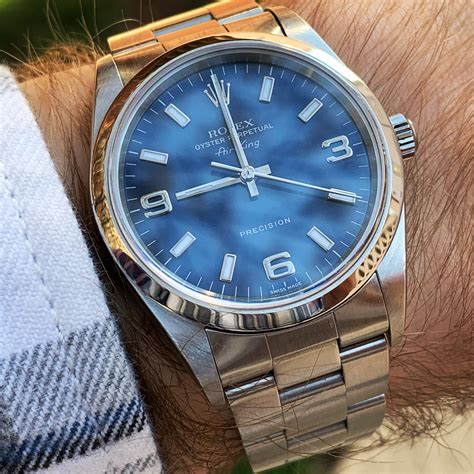 rolex air-king 14000 blue 34mm